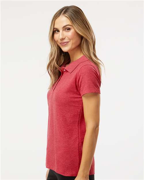 M&O Women's Soft Touch Polo - 7007 - 7007M Heather Red