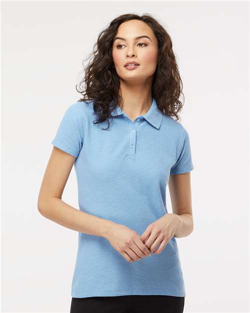M&O Women's Soft Touch Polo - 7007 - 7007M Light Blue Heather