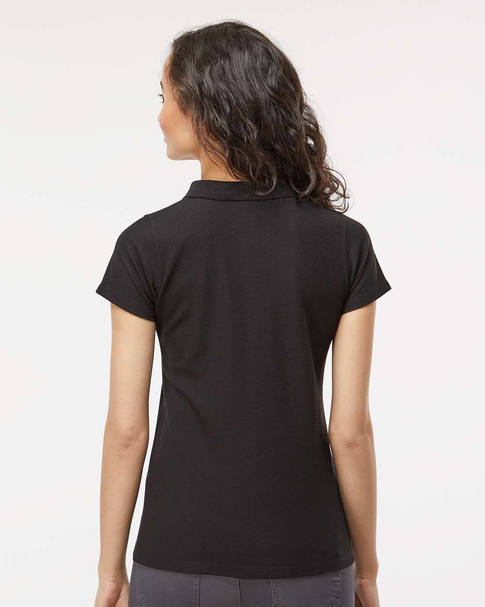 M&O Women's Soft Touch Polo - 7007 - 7007M Fine Black