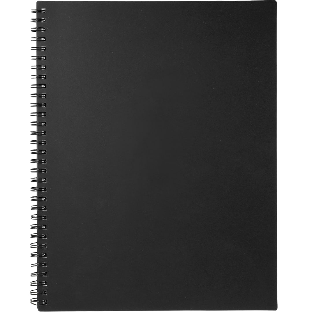 8.5" x 11" Lg Business Spiral Notebook - SM-3412 Black