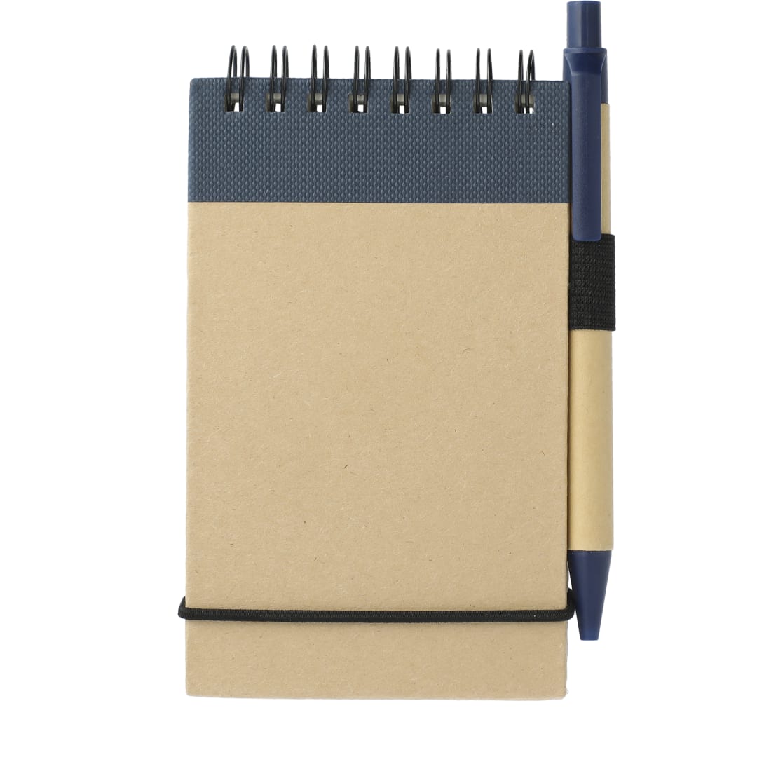 Bullet 5" x 4" Recycled Spiral Jotter with Pen - SM-3429 Blue