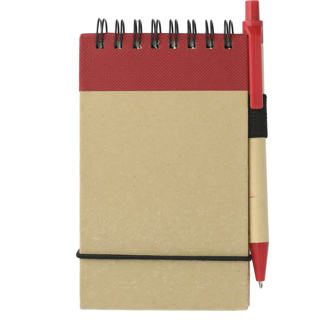 Bullet 5" x 4" Recycled Spiral Jotter with Pen - SM-3429 Natural