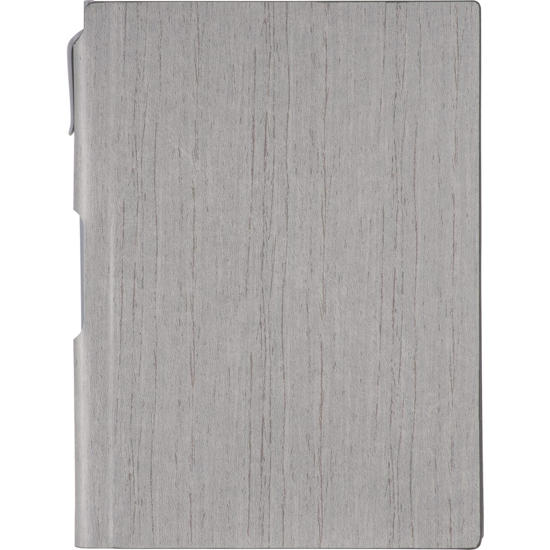 6" x 8.5" Bari Notebook with Pen - SM-3439 Gray