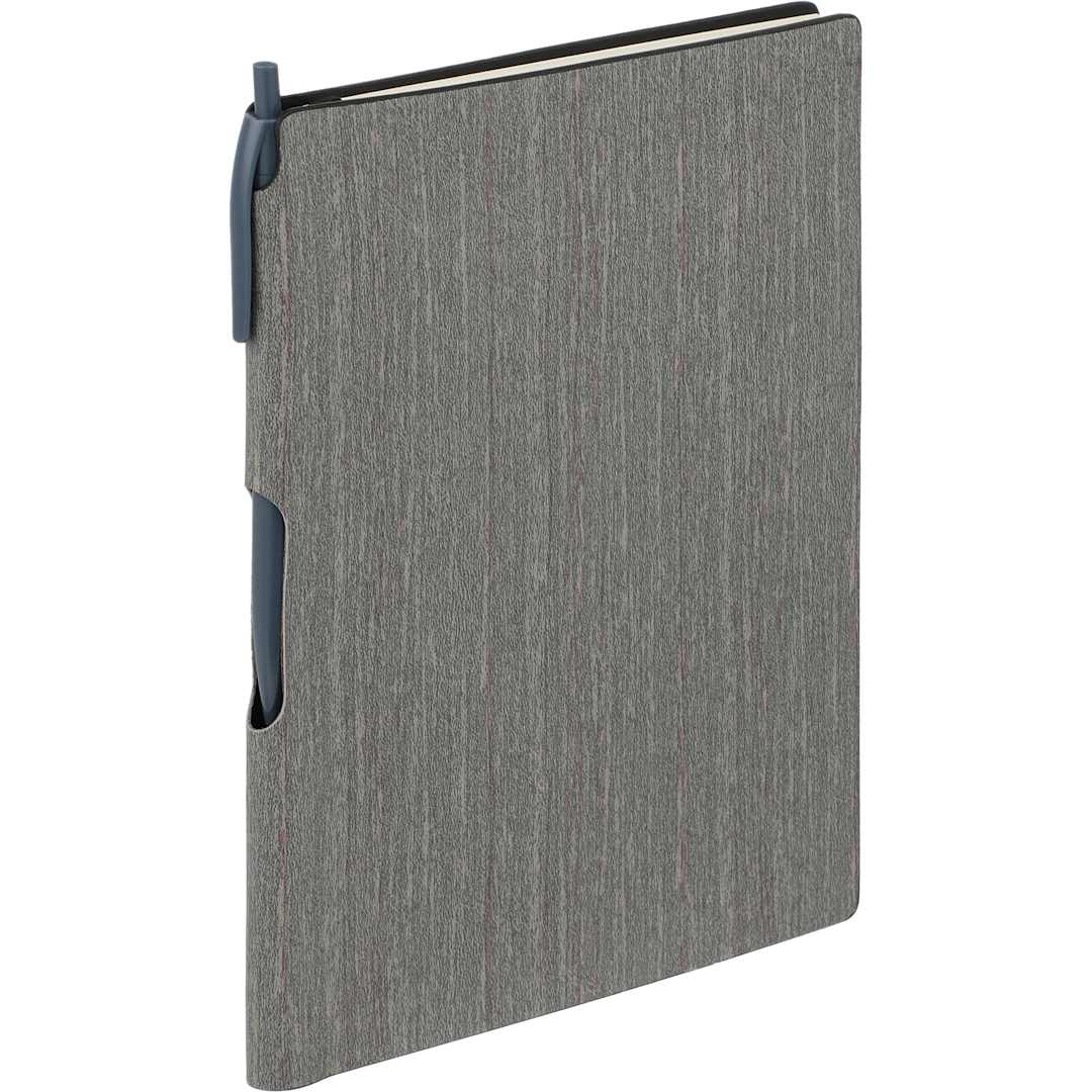 6" x 8.5" Bari Notebook with Pen - SM-3439 Gray