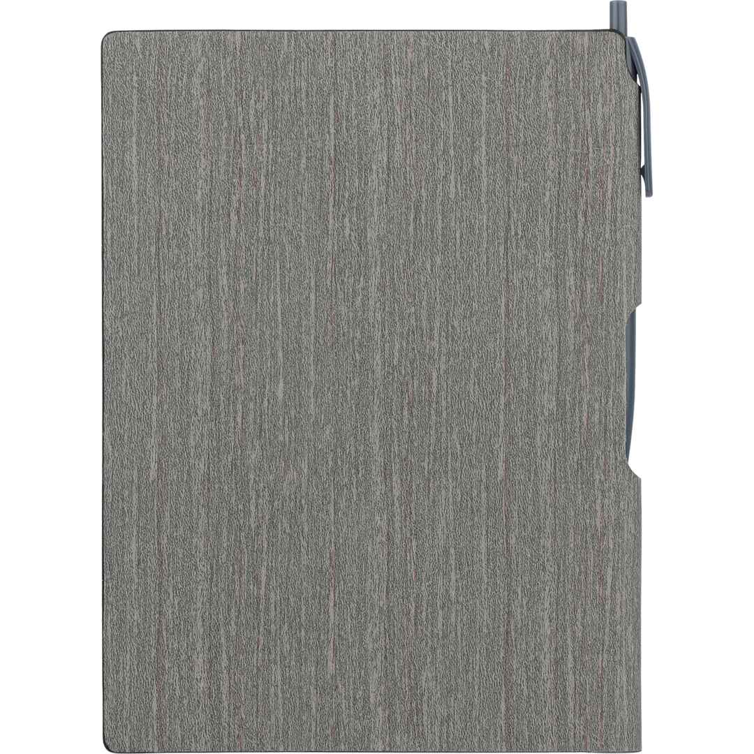 6" x 8.5" Bari Notebook with Pen - SM-3439 Gray