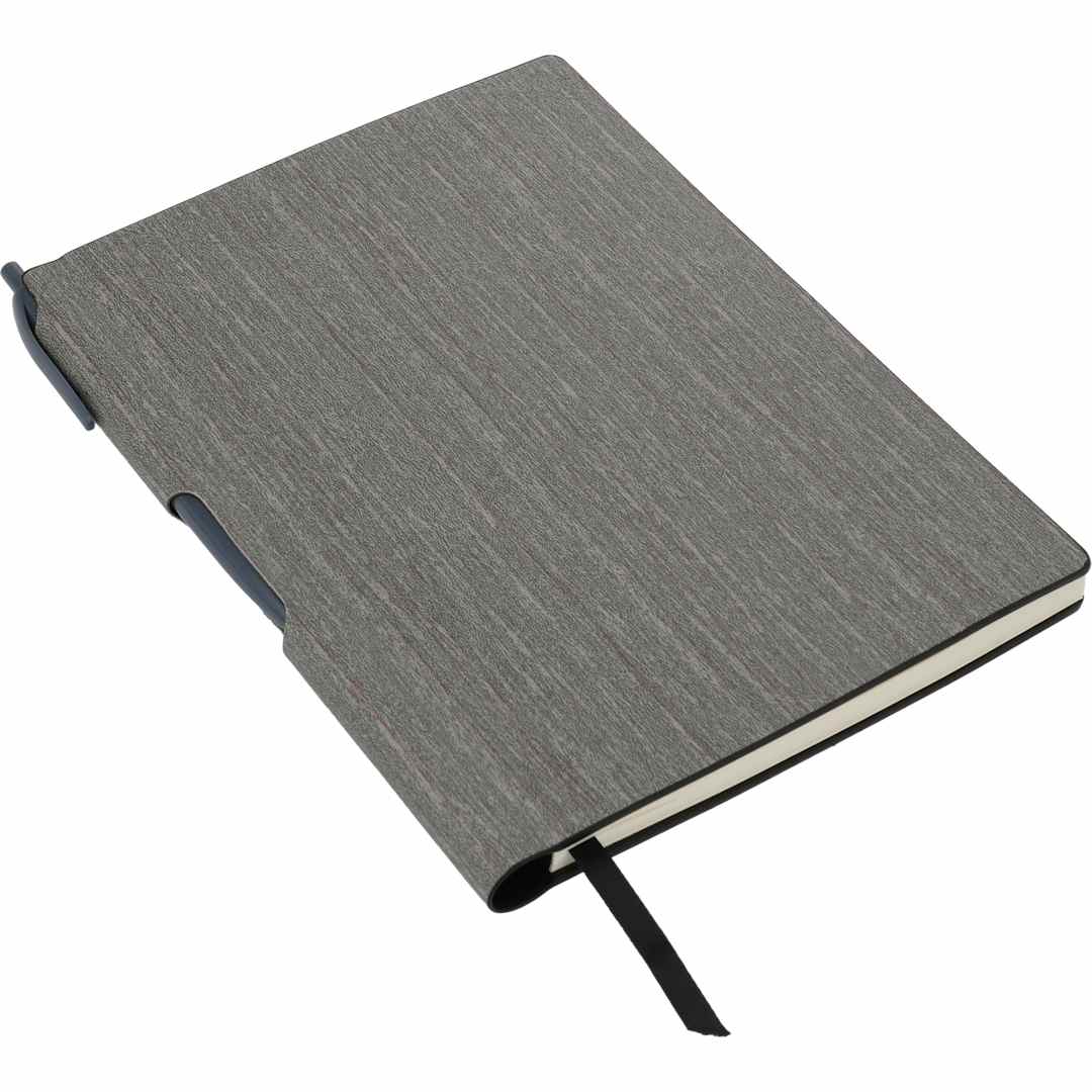 6" x 8.5" Bari Notebook with Pen - SM-3439 Gray
