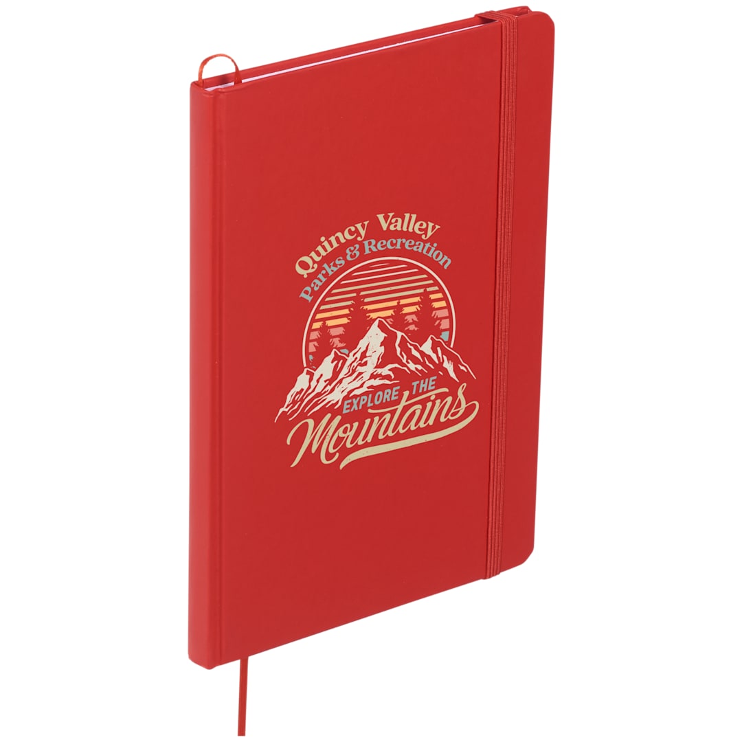 Bullet 5" x 7" Snap Elastic Closure Notebook - SM-3443 Red