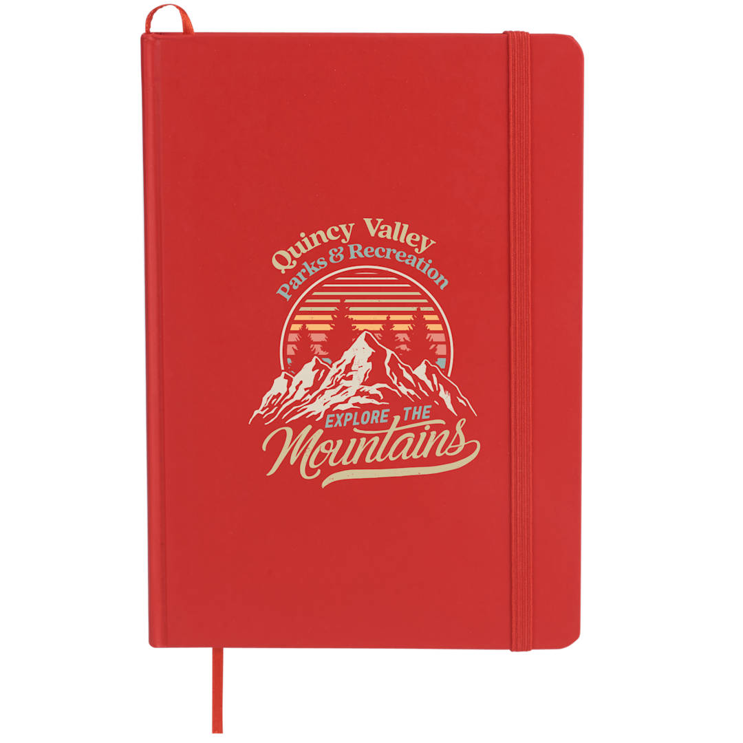 Bullet 5" x 7" Snap Elastic Closure Notebook - SM-3443 Red