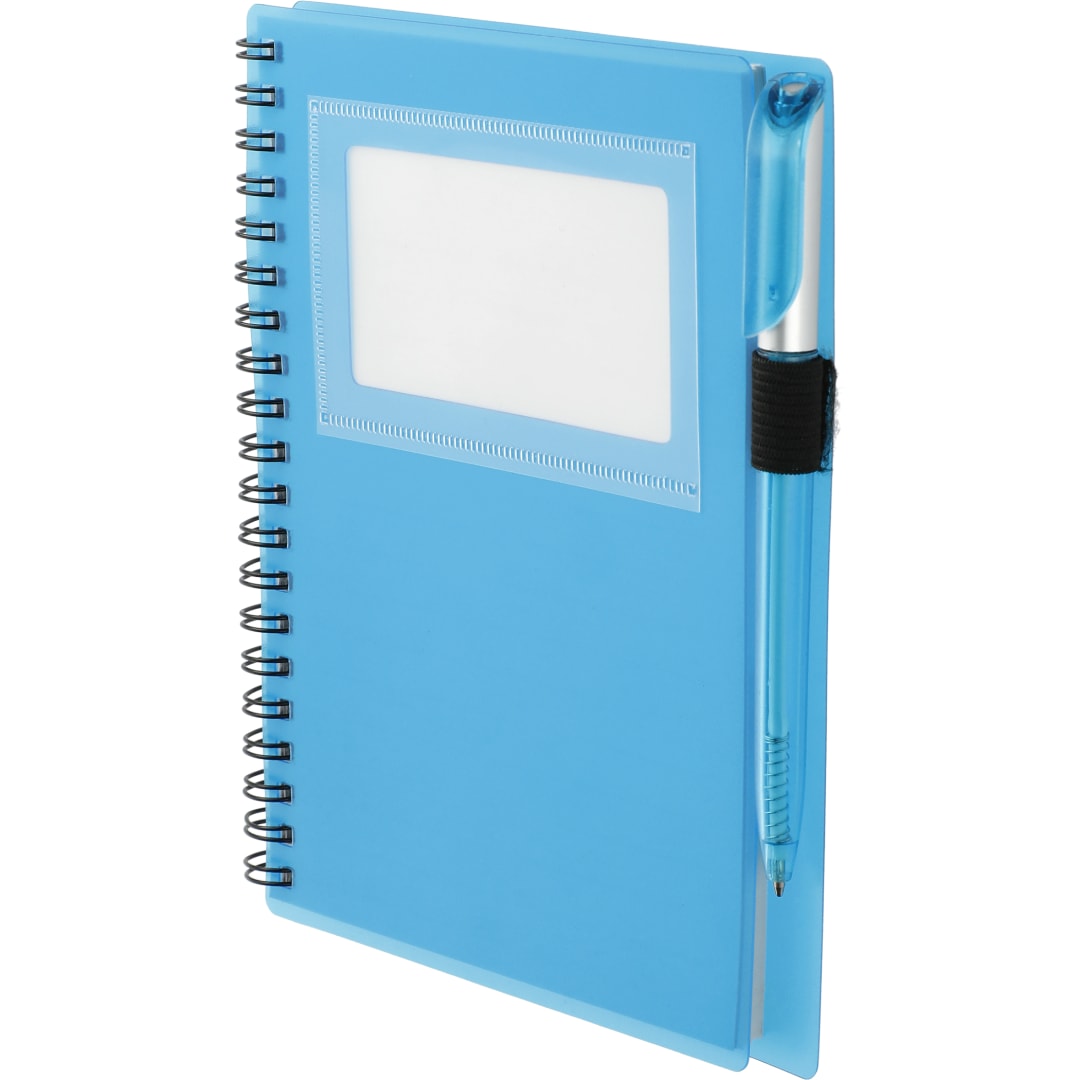 5.5" x 7" Star Spiral Notebook w/Pen - SM-3457 Translucent Blue (TBL)