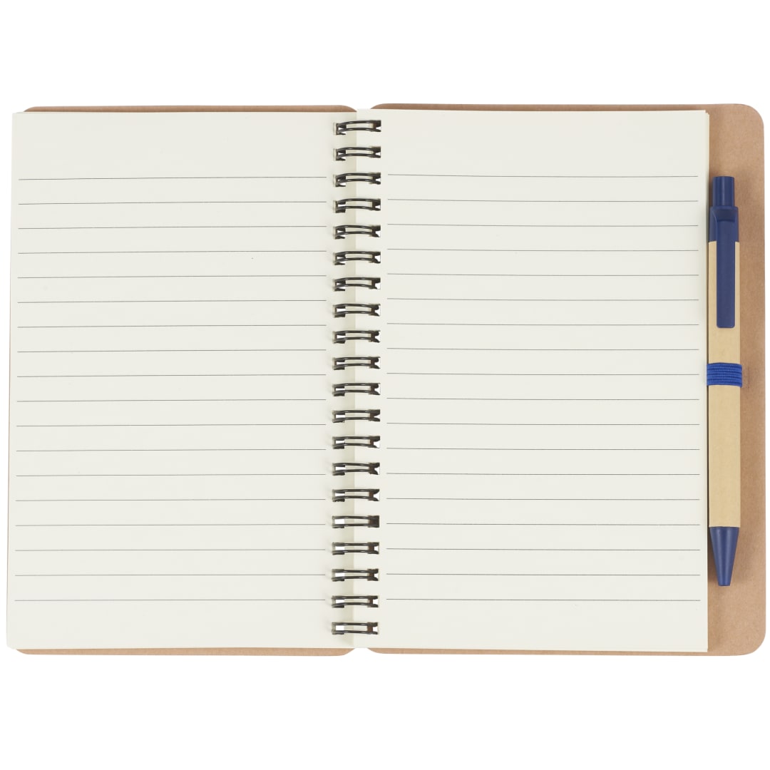 5" x 7" Eco Spiral Notebook with Pen - SM-3468 Blue