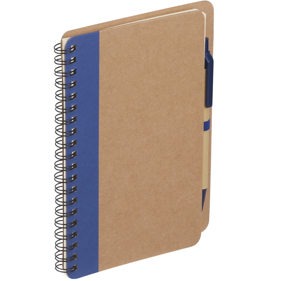 5" x 7" Eco Spiral Notebook with Pen - SM-3468 Blue