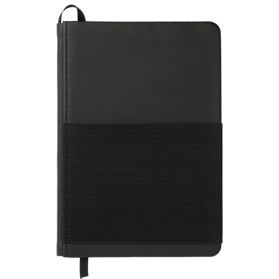 5" x 7" Elastic Phone Pocket Notebook - SM-3501 Black