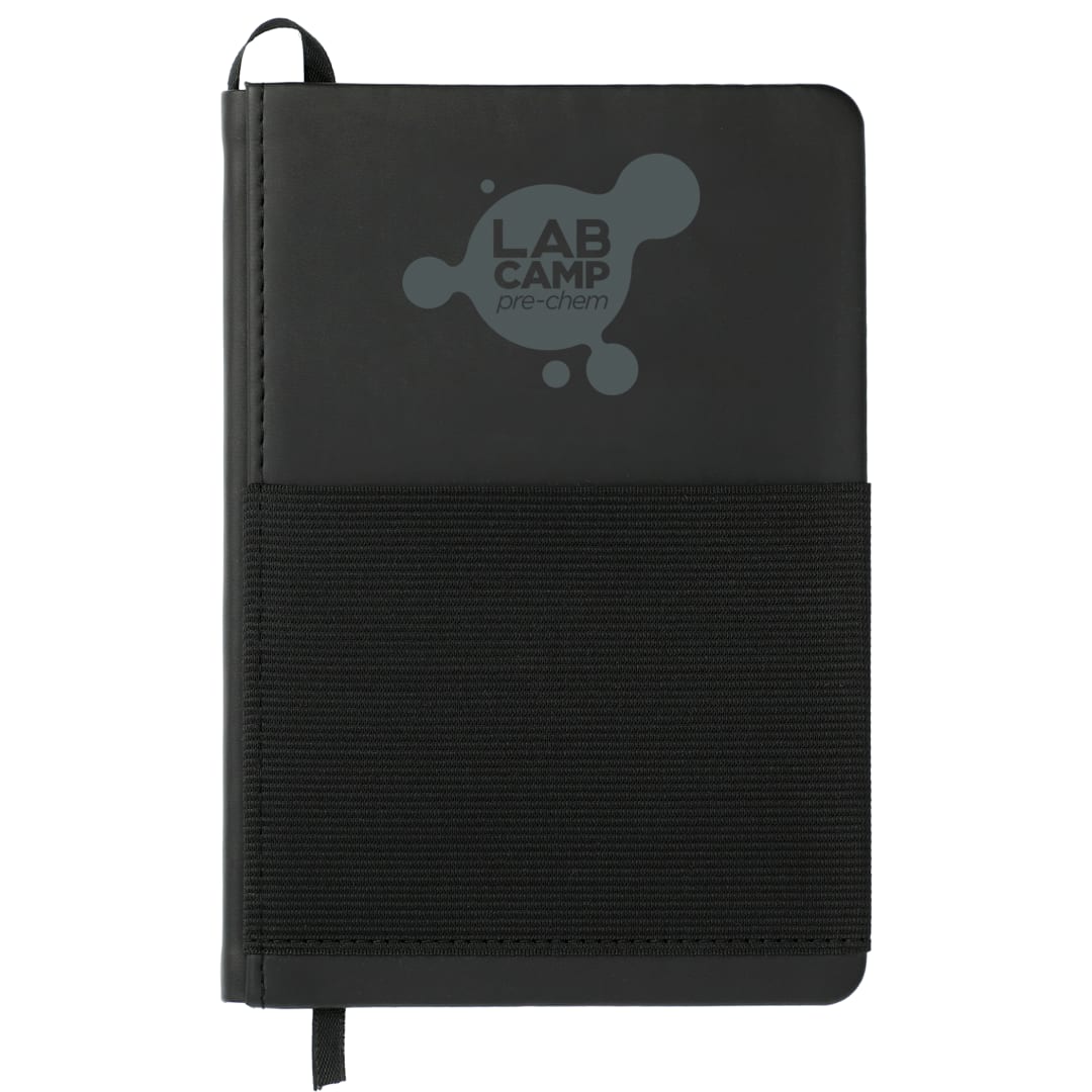 5" x 7" Elastic Phone Pocket Notebook - SM-3501 Black