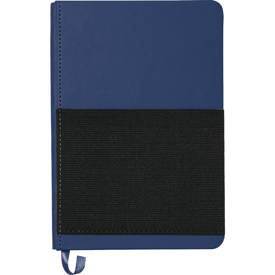 5" x 7" Elastic Phone Pocket Notebook - SM-3501 Blue
