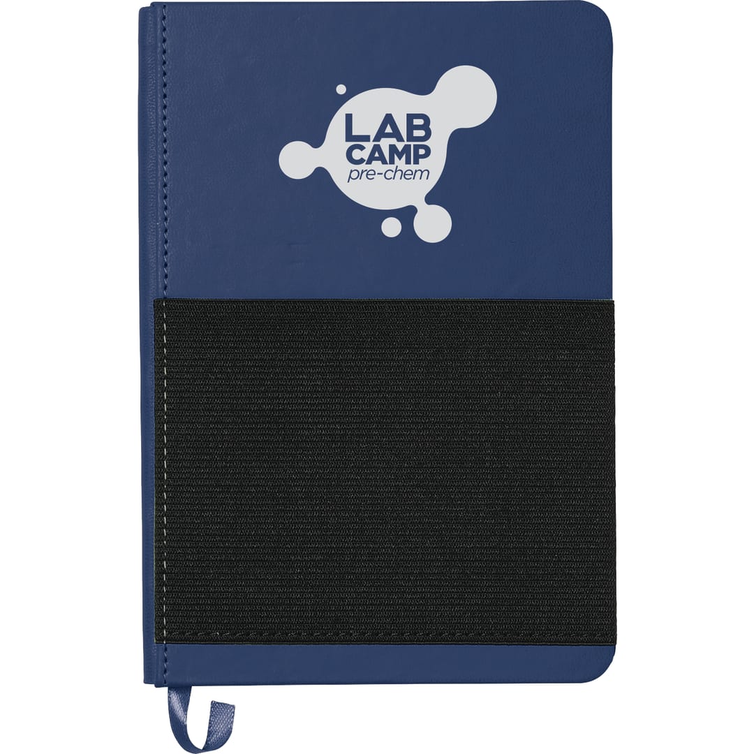 5" x 7" Elastic Phone Pocket Notebook - SM-3501 Blue