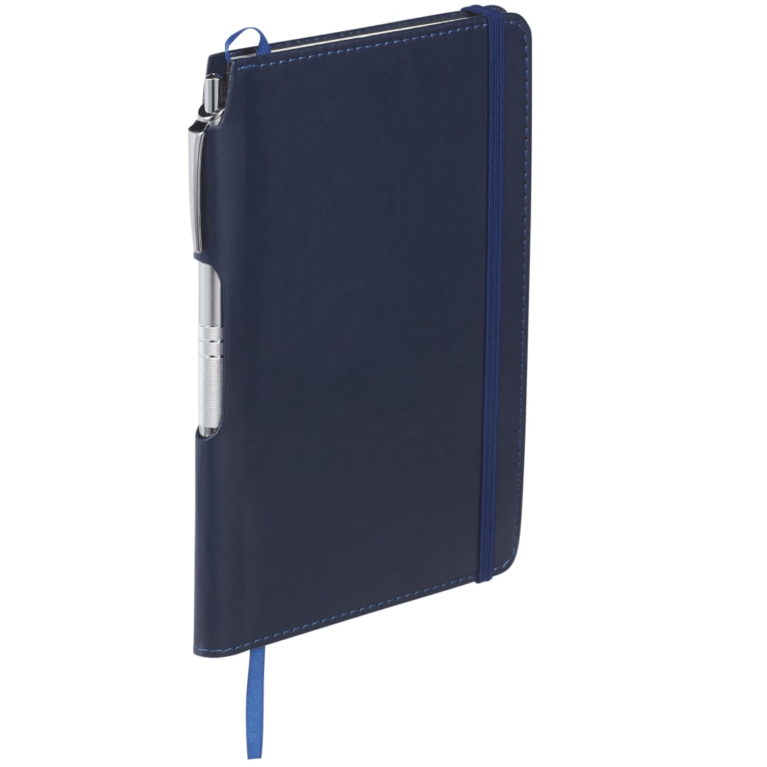 6" x 8.5" Viola Bound Notebook with Pen - SM-3508 Blue