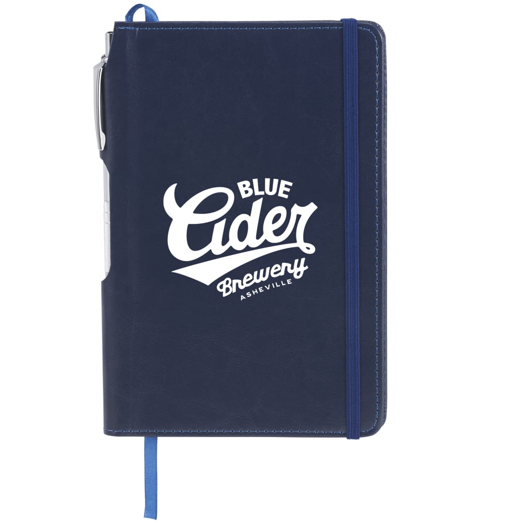 6" x 8.5" Viola Bound Notebook with Pen - SM-3508 Blue