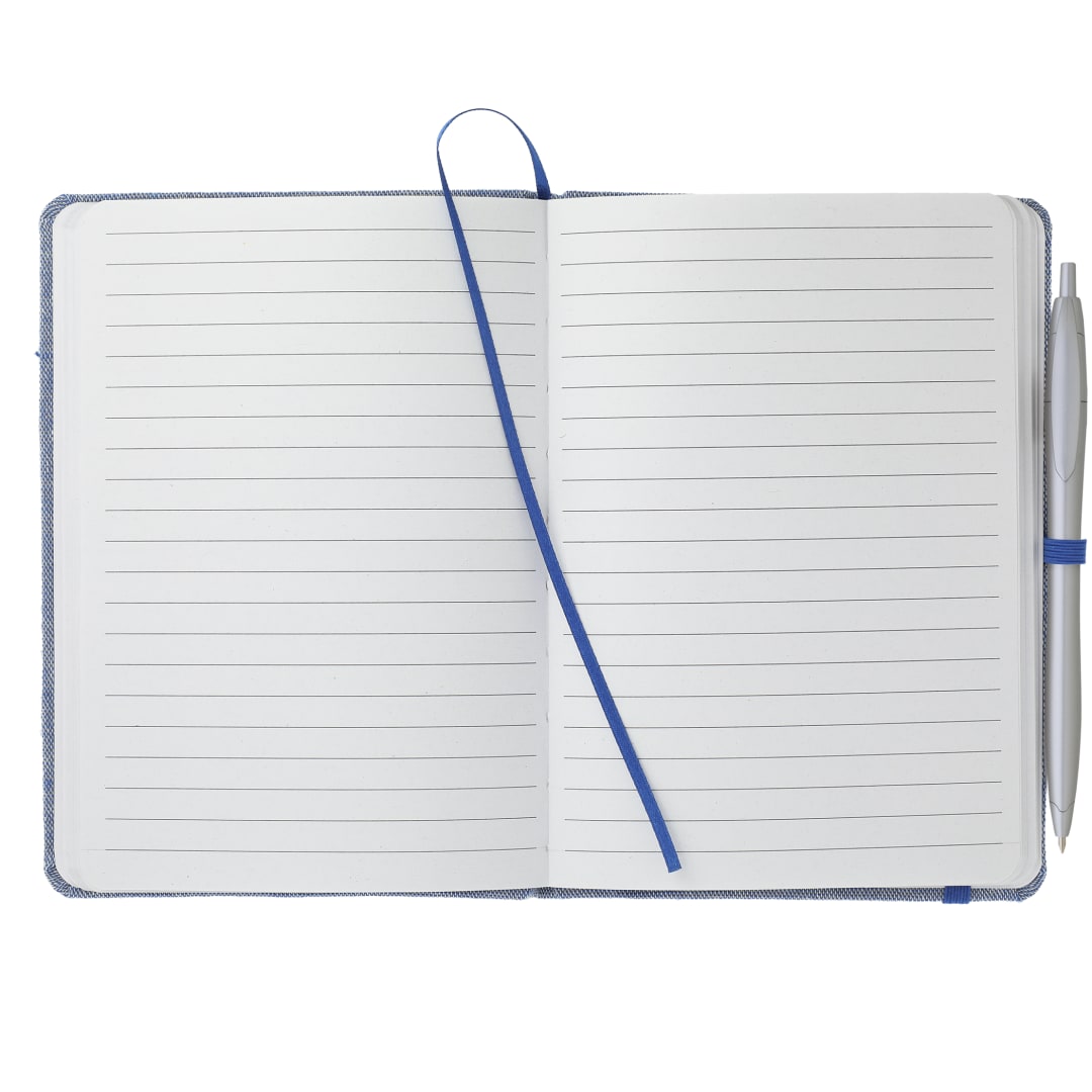 5" x 7" Recycled Cotton Bound Notebook - SM-3556 Blue