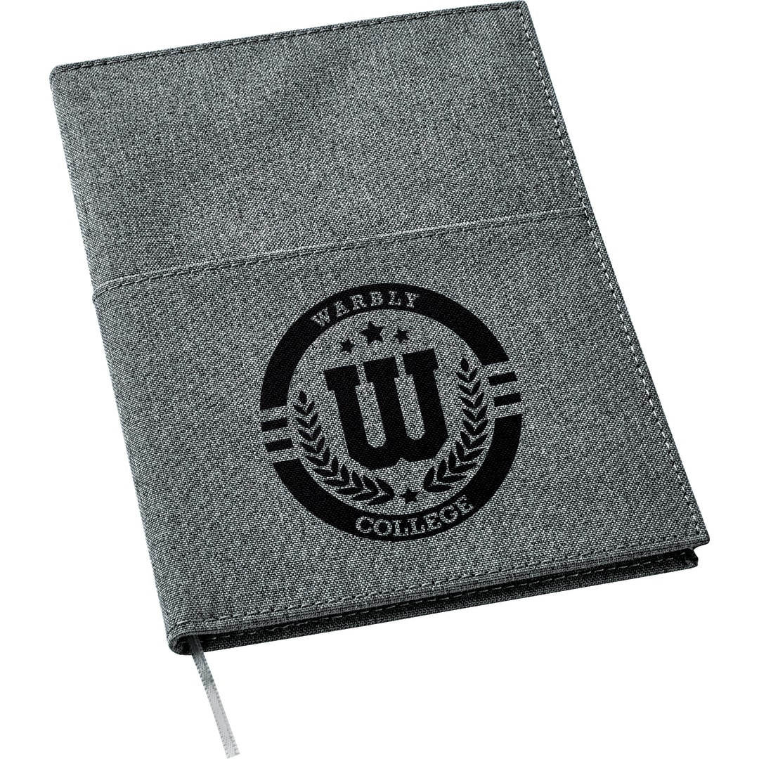 5"x 7" Canvas Pocket Refillable Notebook - SM-3565 Black