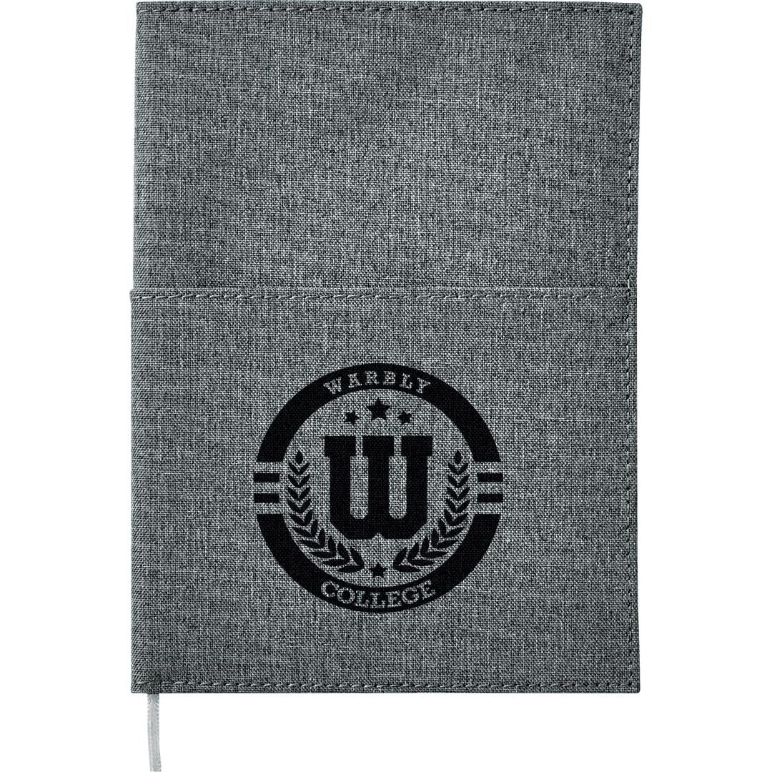 5"x 7" Canvas Pocket Refillable Notebook - SM-3565 Black