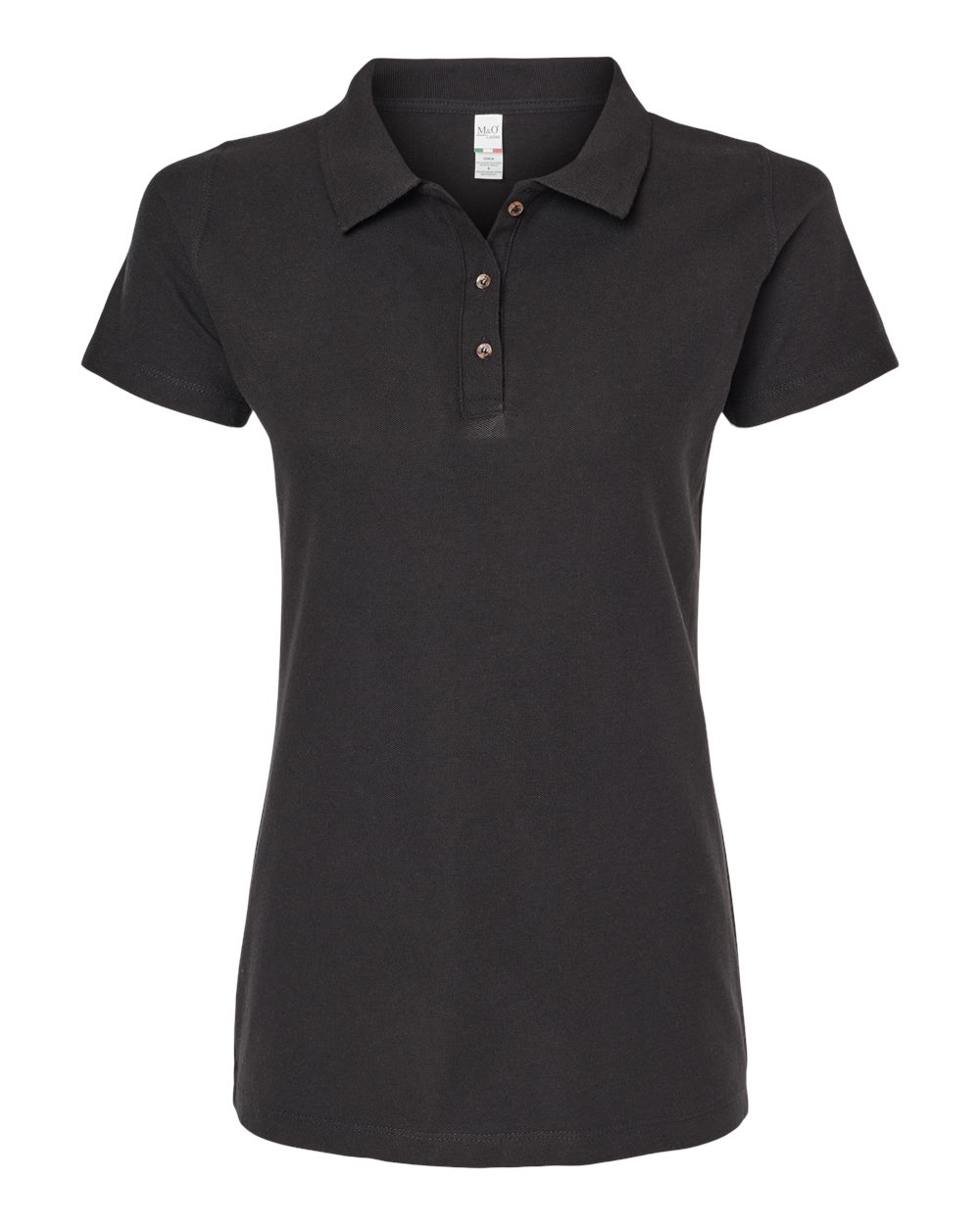 M&O Women's Ringspun Pique Polo - 7600 - 7600M Black