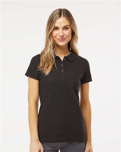 M&O Women's Ringspun Pique Polo - 7600 - 7600M Black