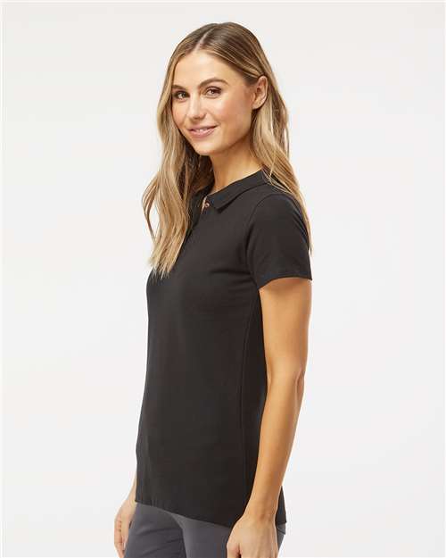 M&O Women's Ringspun Pique Polo - 7600 - 7600M Black