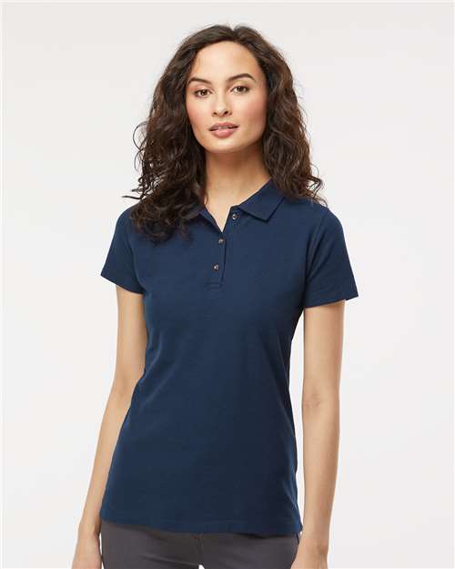 M&O Women's Ringspun Pique Polo - 7600 - 7600M Bright Navy