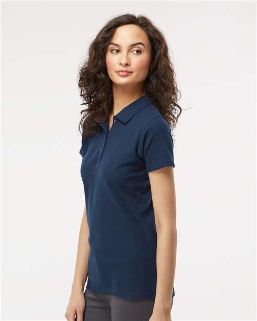 M&O Women's Ringspun Pique Polo - 7600 - 7600M Bright Navy