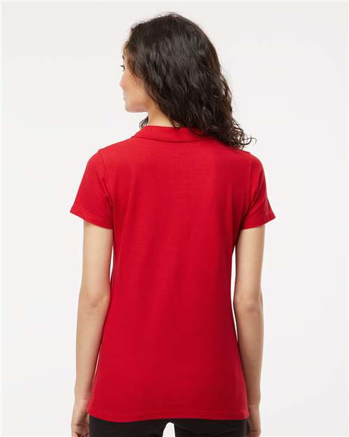 M&O Women's Ringspun Pique Polo - 7600 - 7600M Bright Red