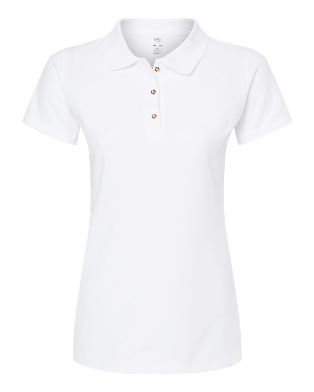 M&O Women's Ringspun Pique Polo - 7600 - 7600M White