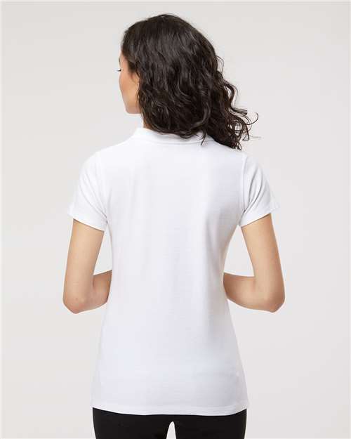M&O Women's Ringspun Pique Polo - 7600 - 7600M White