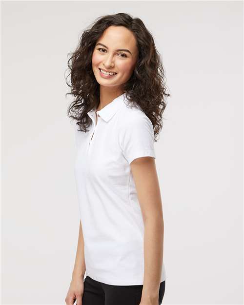 M&O Women's Ringspun Pique Polo - 7600 - 7600M White