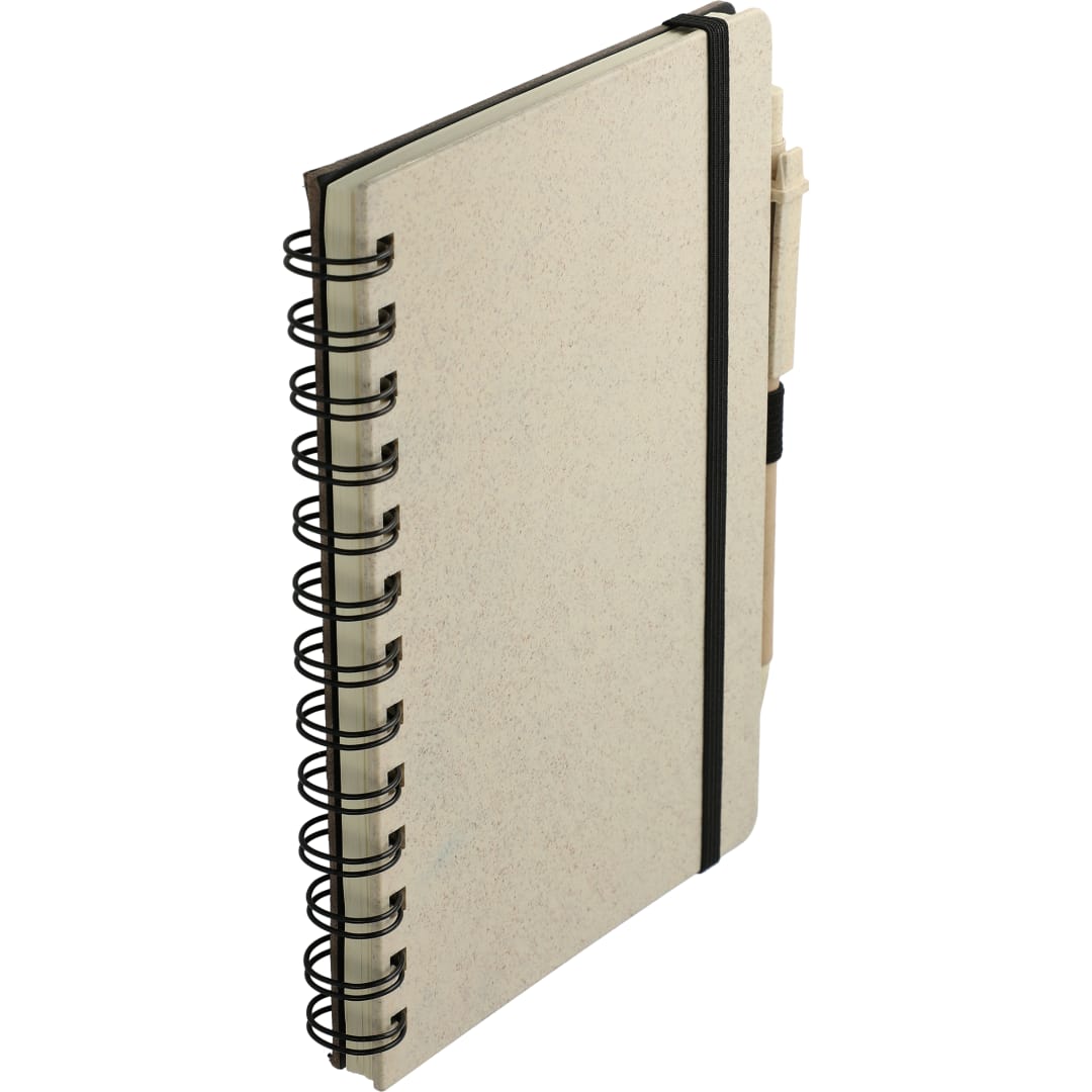 5" x 7" Wheat Straw Notebook With Pen - SM-3583 Tan