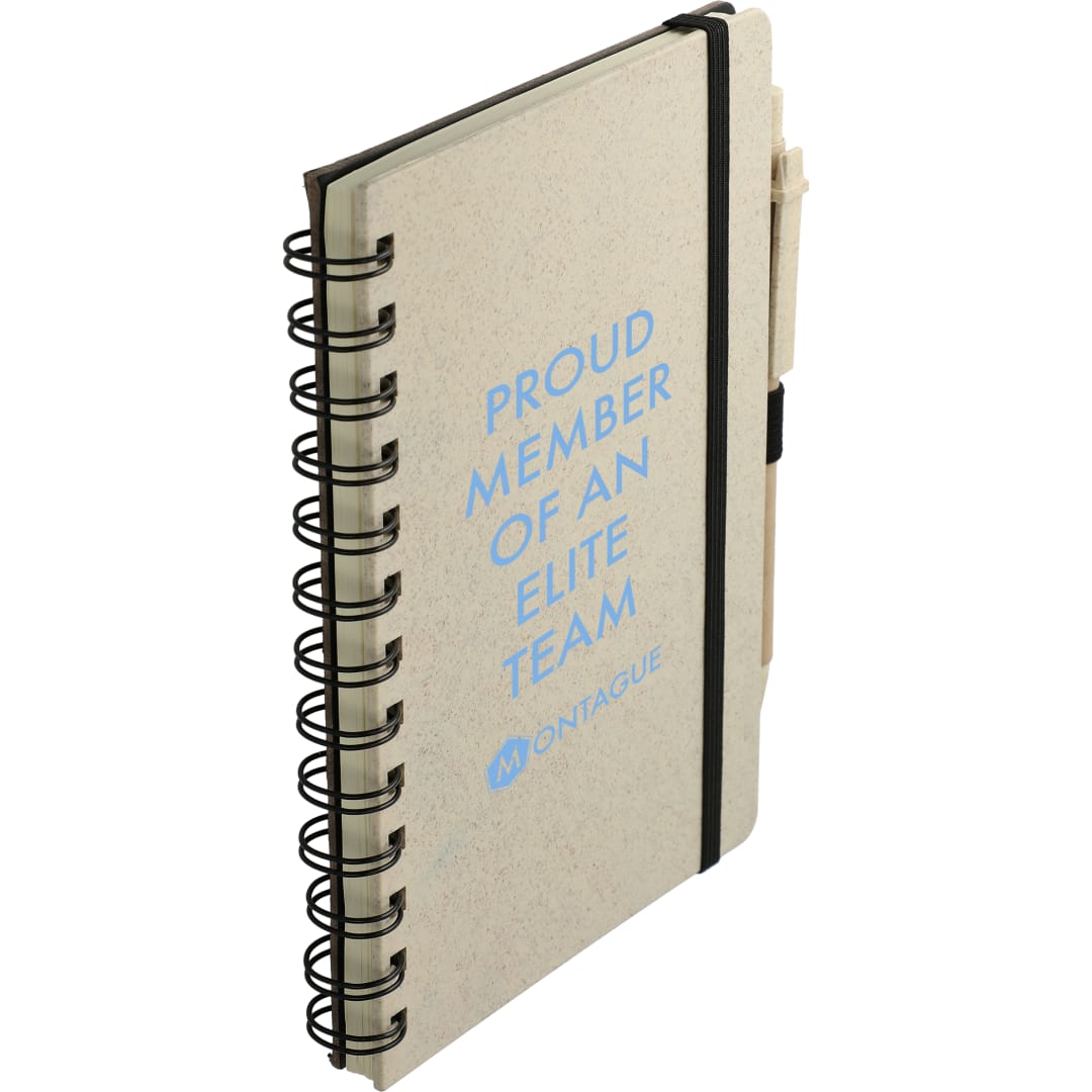 5" x 7" Wheat Straw Notebook With Pen - SM-3583 Tan