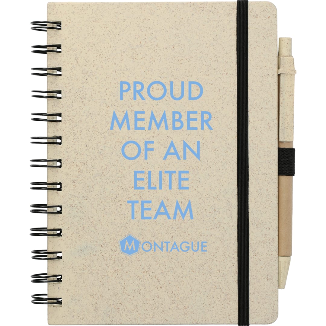 5" x 7" Wheat Straw Notebook With Pen - SM-3583 Tan