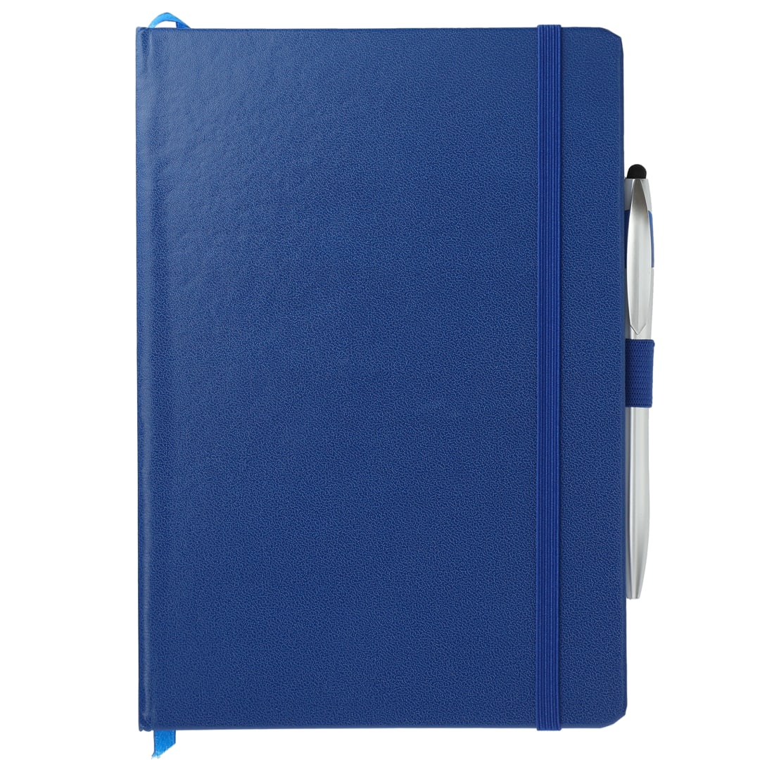 6" x 8.5" Crown Journal with Pen-Stylus - SM-3597 Blue