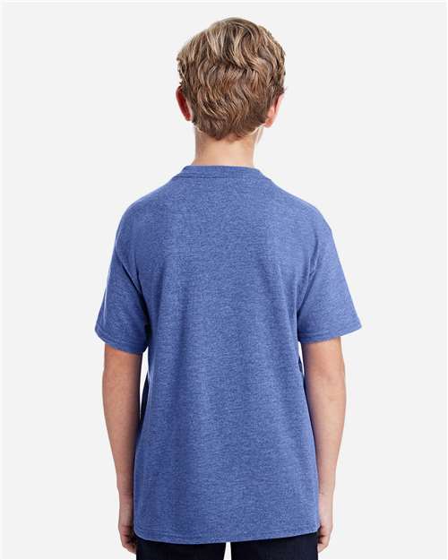 Gildan Youth DryBlend® T-Shirt - 8000B Heather Deep Royal