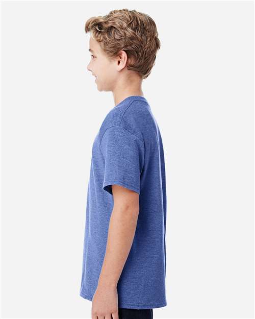 Gildan Youth DryBlend® T-Shirt - 8000B Heather Deep Royal