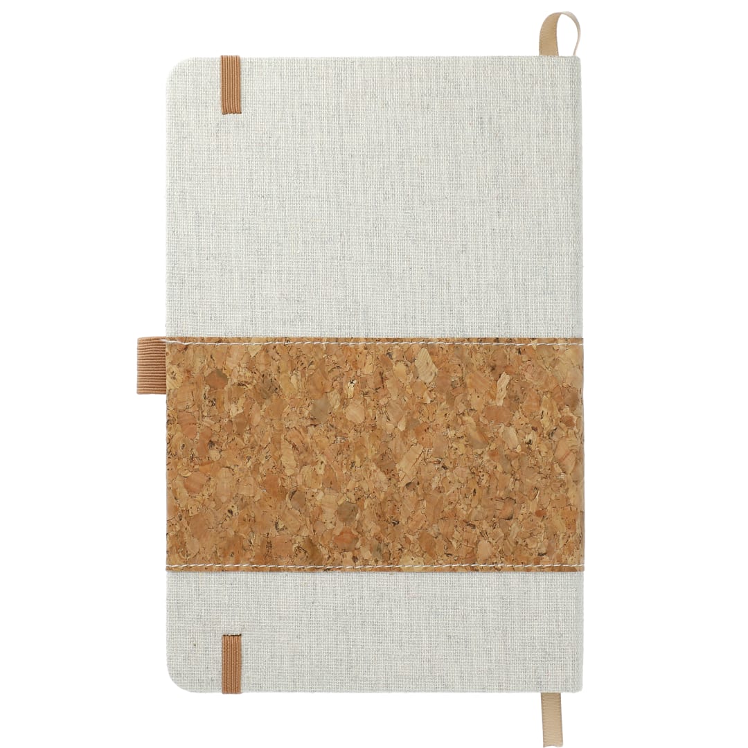  5.5" x 8.5" Recycled Cotton and Cork Bound Noteboo - SM-3646