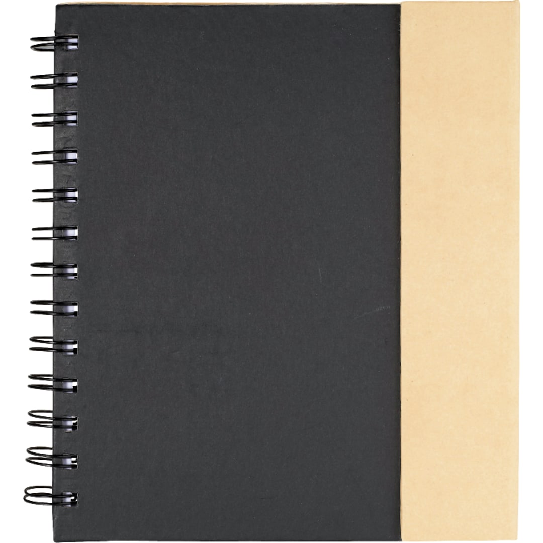 6.5" x 7" Lock-it Spiral Notebook w/Pen - SM-3647 Black