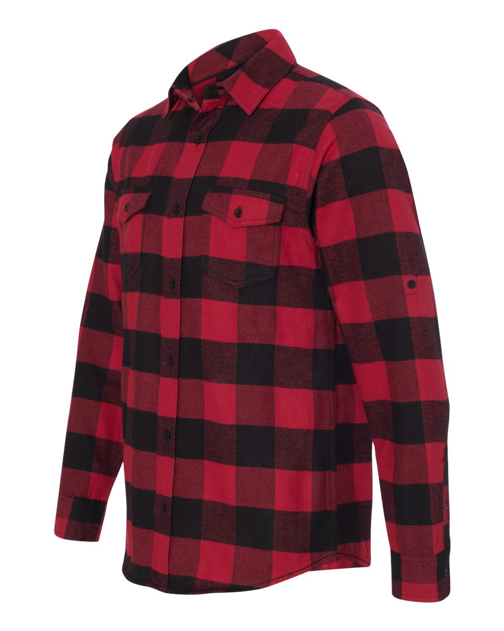Burnside Men's Yarn-Dyed Flannel Shirt - 8210 Red- Black Buffalo