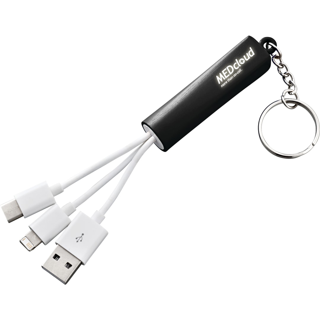 Route Light Up Logo 3-in-1 Cable - SM-3727 Black