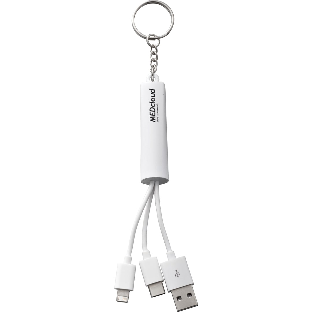 Route Light Up Logo 3-in-1 Cable - SM-3727 White