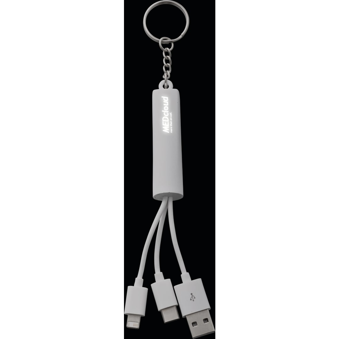 Route Light Up Logo 3-in-1 Cable - SM-3727 White