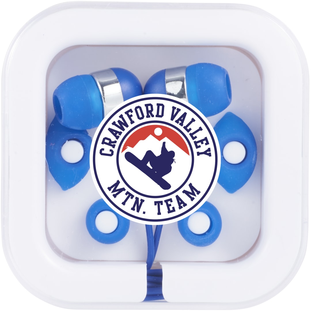 Color Pop Earbuds w/ Microphone - SM-3817 Blue