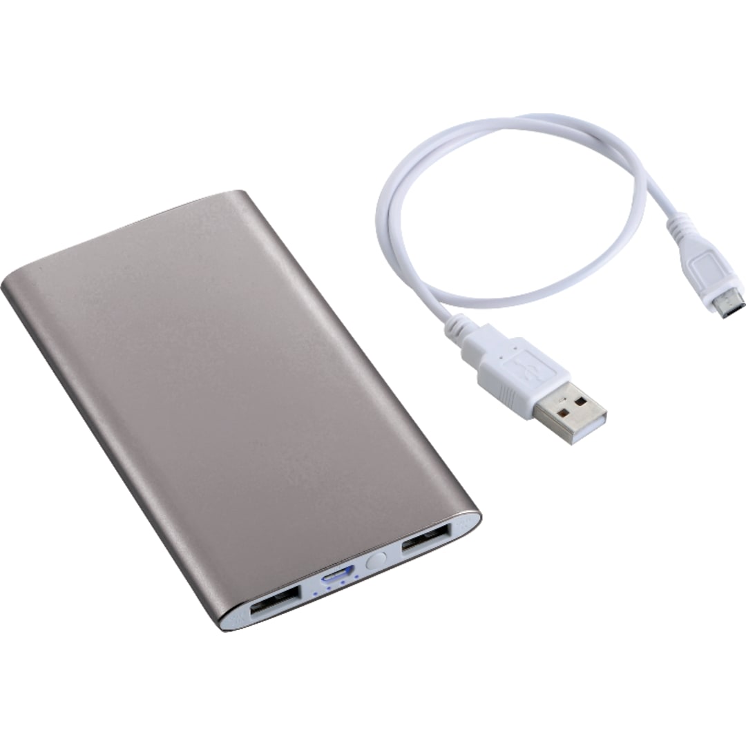 Sleek Aluminum 4000 mAh Power Bank - SM-3923 Gray
