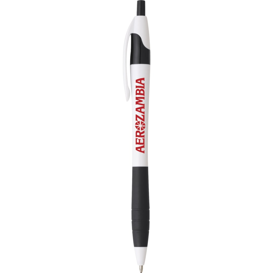 Cougar Rubber Grip Ballpoint Pen - SM-4198 White