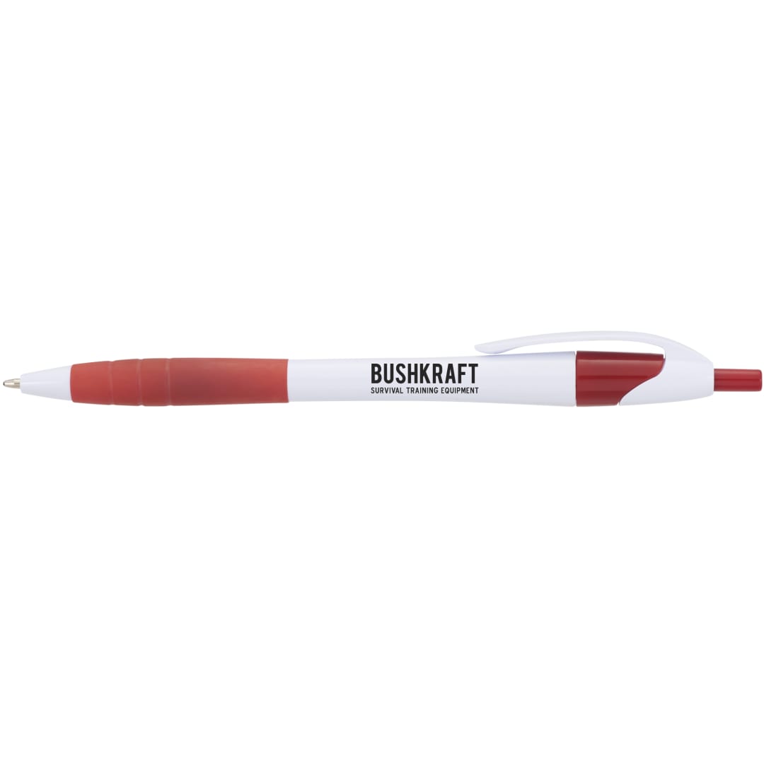 Cougar Rubber Grip Ballpoint Pen - SM-4198 White