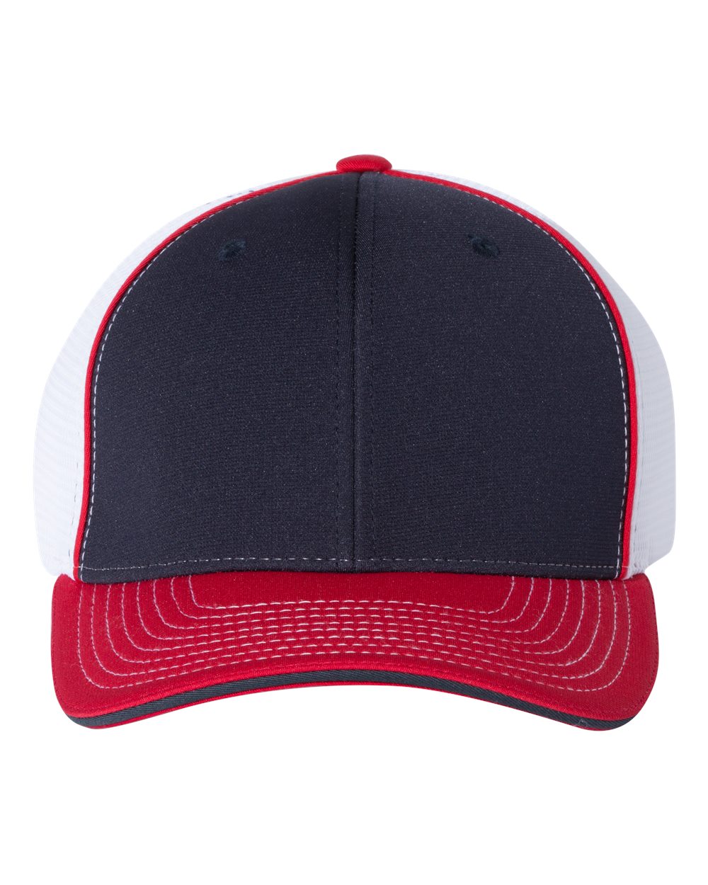 Richardson Pulse Sportmesh R-Flex Cap - 172 Navy- White- Red Tri